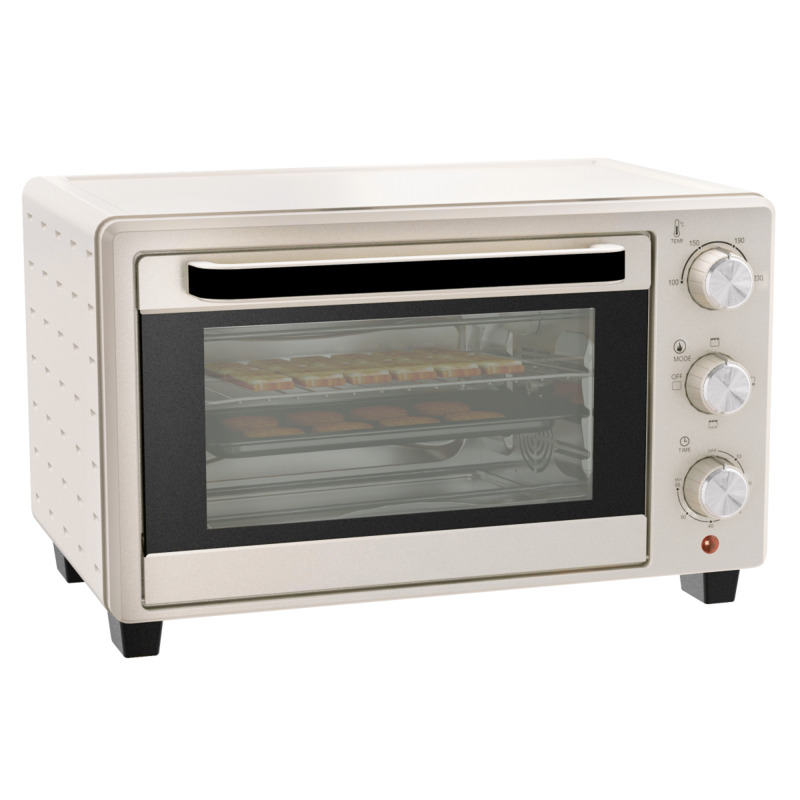 Homcom 21l Countertop Oven - Cream With 100°c-230°c Adjustable Temp & 0-60 Min Timer