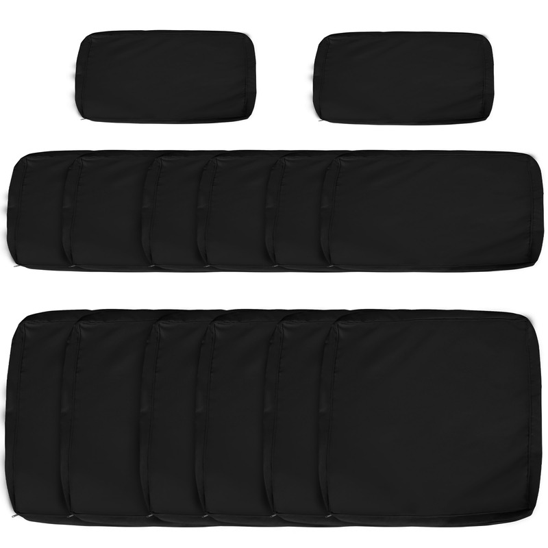 Outsunny Polyester Replacement Sofa Cushion Covers - Black