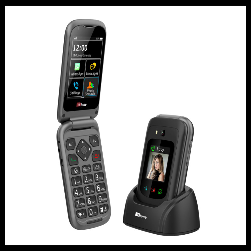 Ttfone Tt970 Big Button Flip Mobile Phone - 8mp Camera, Hearing Aid Compatible, Unlocked, O2 Pay As You Go