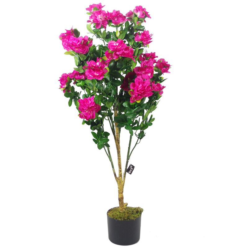 Leaf Premium Artificial Azalea Plant - 100cm Pink Blooms, Potted