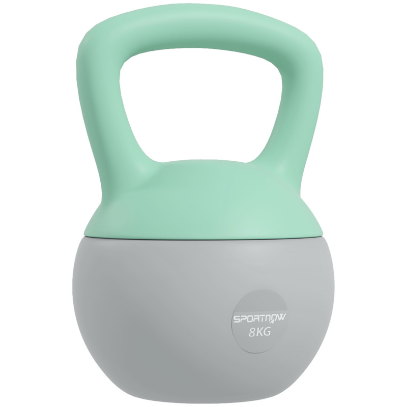 Sportnow 8kg Soft Body Kettlebell With Non-slip Ergonomic Handle - Grey/green