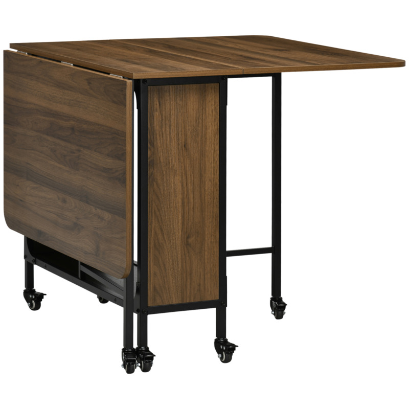 Homcom Folding Dining Table - Expandable Space-saving With Wheels
