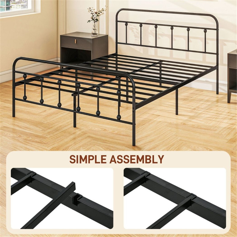 Metal Bed Frame - King Size - Sturdy Construction