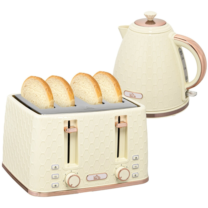 Kettle And Toaster Set - Modern Style, Rapid Boil, Adjustable Browning