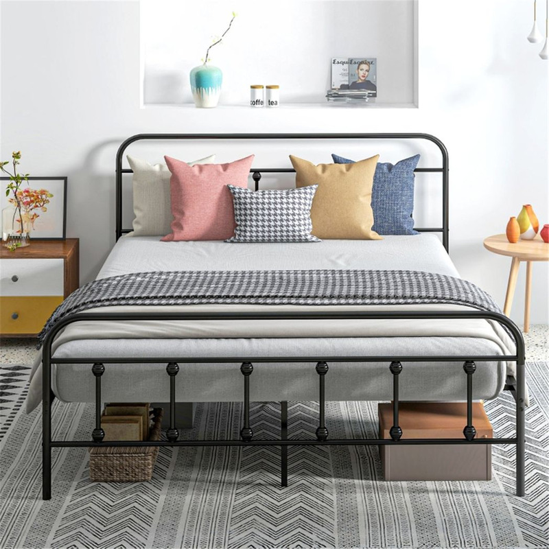 Metal Bed Frame 140cm - Sturdy Durable Classic Design