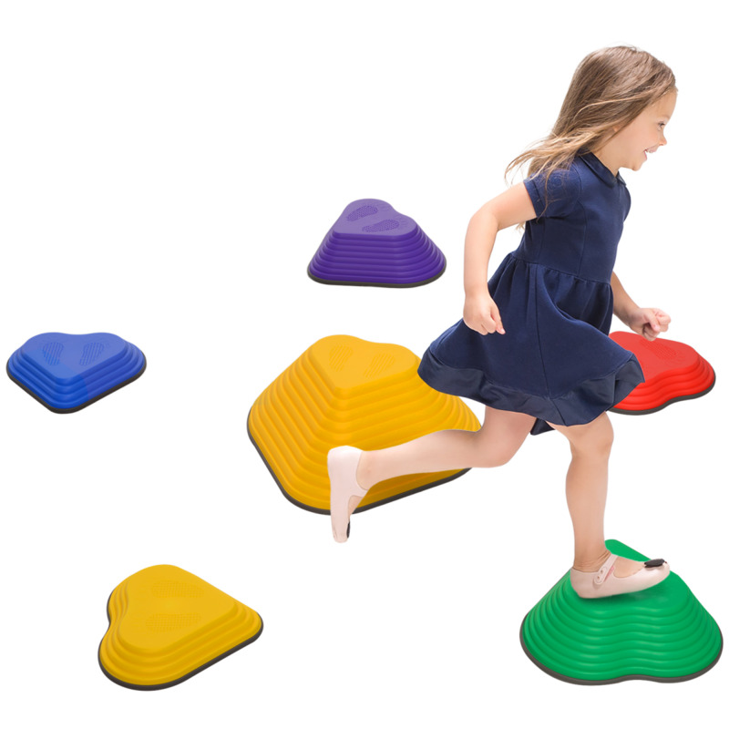 Aiyaplay 6-piece Kids Stepping Stones Non-slip Textured Stackable For Balance Play