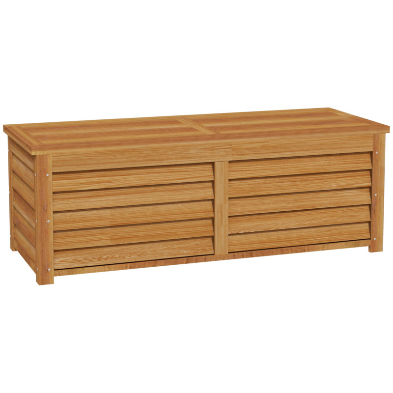 Outsunny Fir Wood Outdoor Storage Box 292l - Light Brown