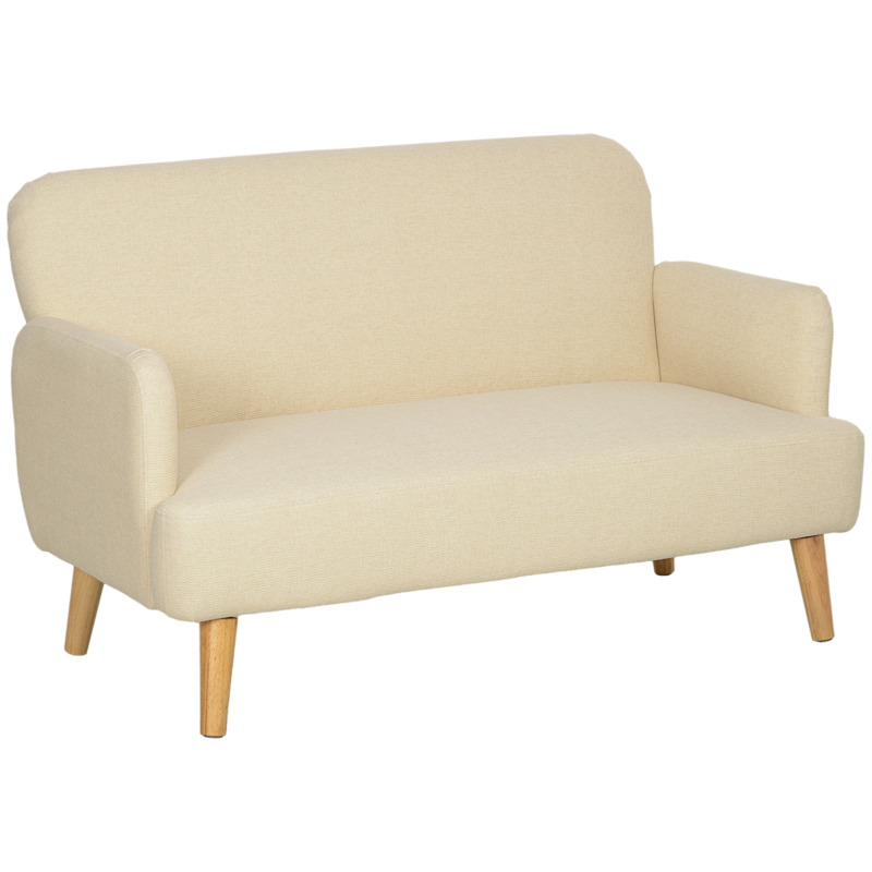Homcom Velvet 2 Seater Sofa With 21cm Thick Padding & Rubberwood Legs