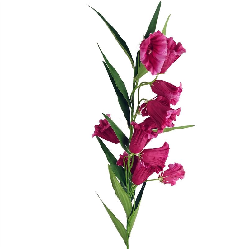 Leaf 100cm Trumpet Artificial Flower Stem - Fuchsia Pink