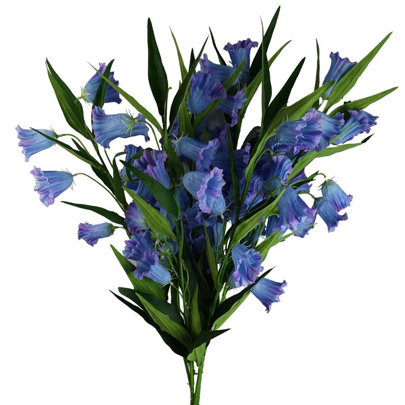 Leaf 100cm Artificial Trumpet Flower Stems - Blue (pack Of 6)