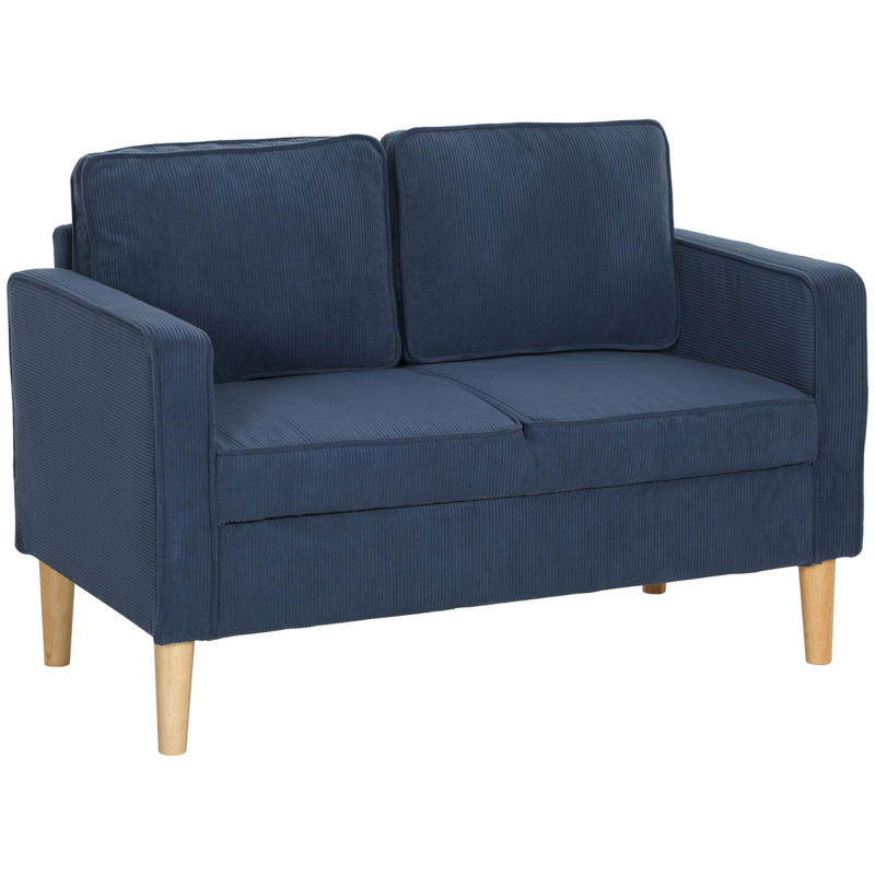 Homcom Corduroy 2 Seater Sofa With 95 X 46.5cm Under Seat Storage