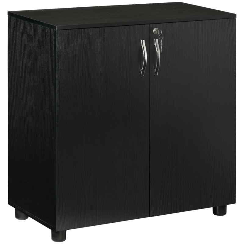 Vinsetto Oak 2-tier Locking Filing Cabinet - Office Storage With Two Keys