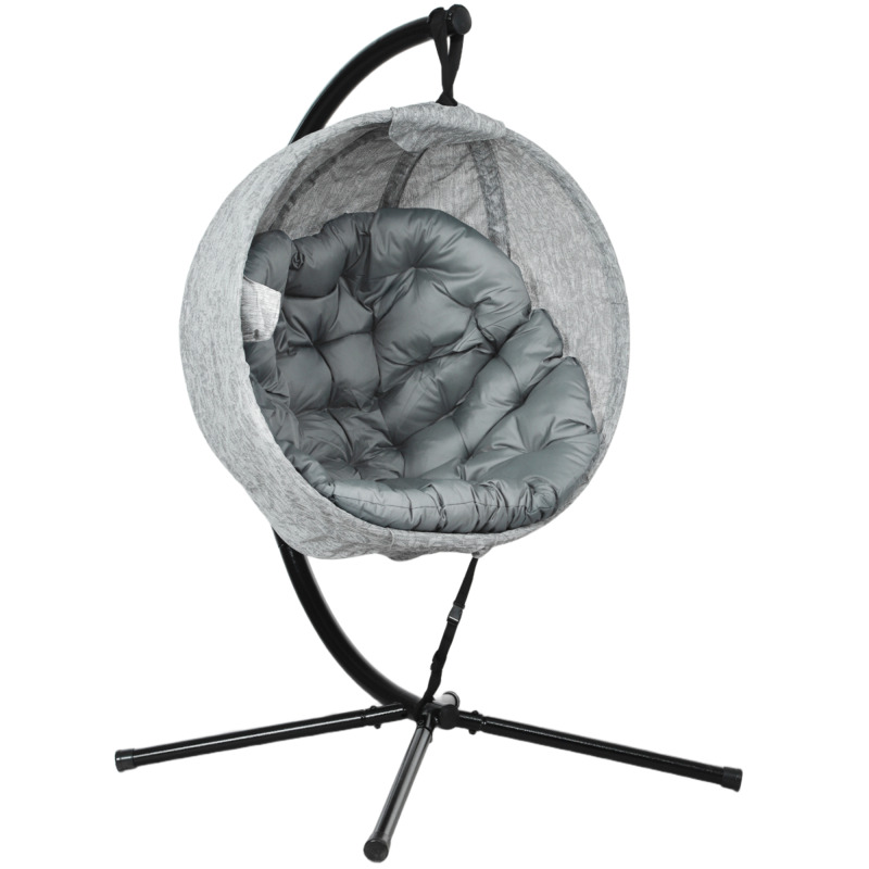 Outsunny Hanging Egg Chair With 13cm Cushion - Folding Basket Swing Chair