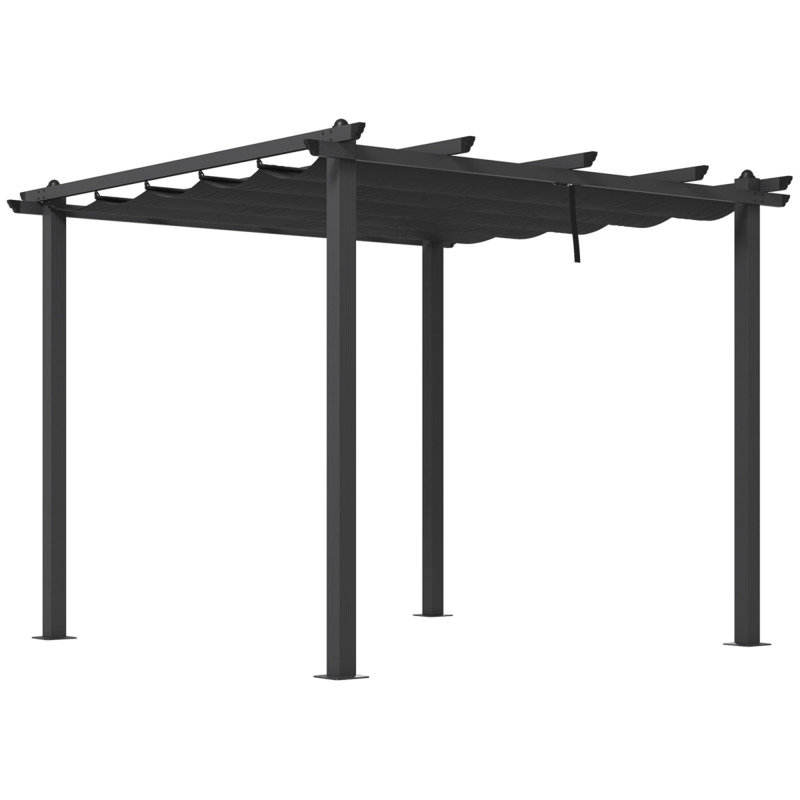 Outsunny Aluminium Retractable Canopy Pergola - Garden Patio Shade
