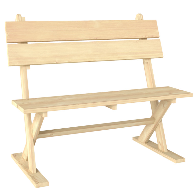 Outsunny Fir Wood Garden Bench - Two Seater Loveseat With Back 350kg Capacity 120cm