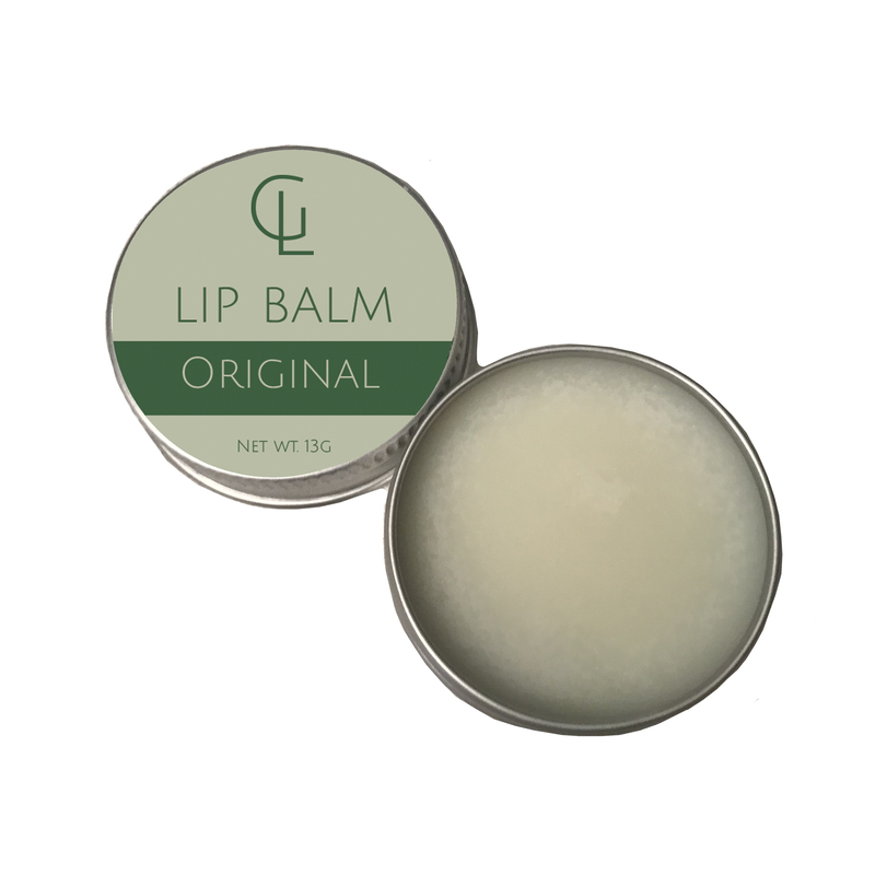 Green Laurels Unflavoured Lip Balm 13g Tin - Natural Moisturising For Dry, Chapped Lips