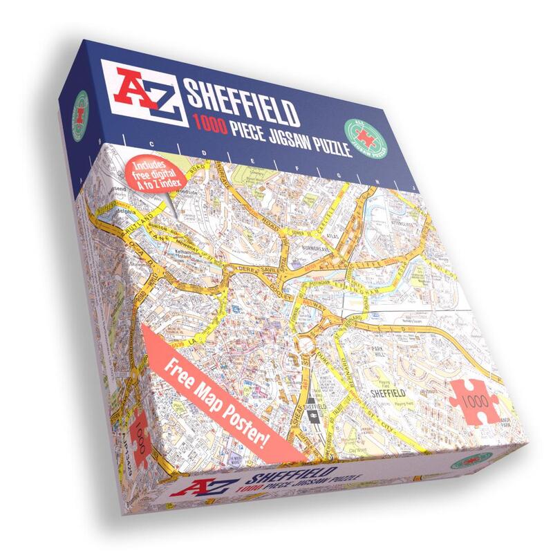 A To Z Sheffield 1000 Piece Jigsaw Puzzle - Detailed City Map