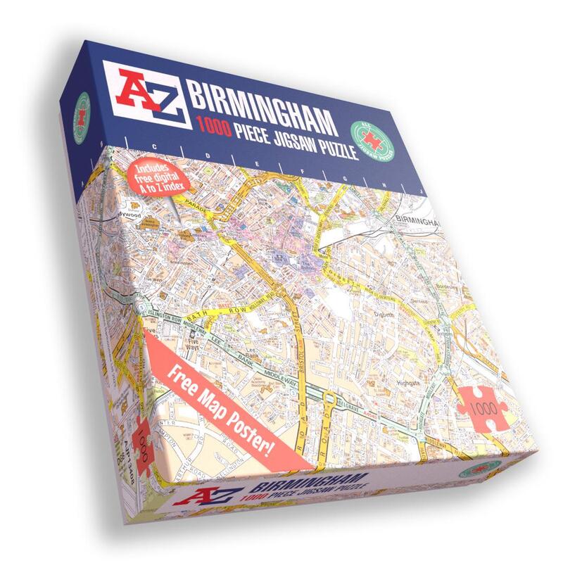 A To Z Birmingham Map 1000 Piece Jigsaw Puzzle