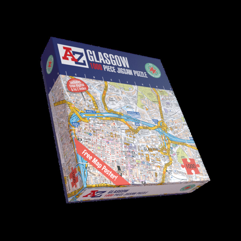 A To Z Glasgow 1000 Piece Jigsaw Puzzle - Detailed Map