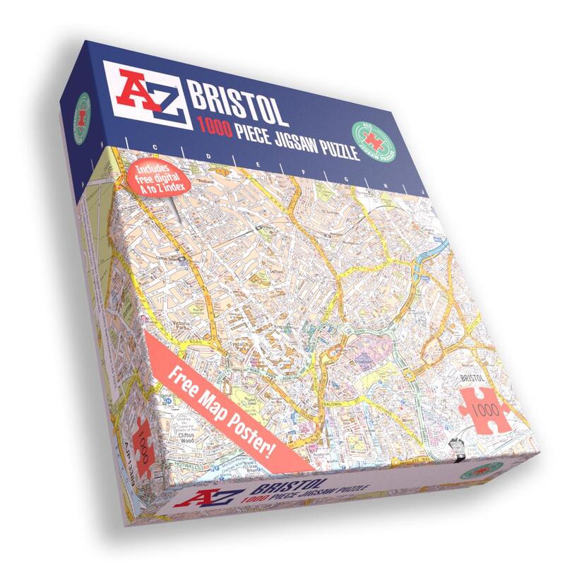 A To Z Bristol Map 1000-piece Jigsaw Puzzle - Premium Cardboard, City Landmark Detail