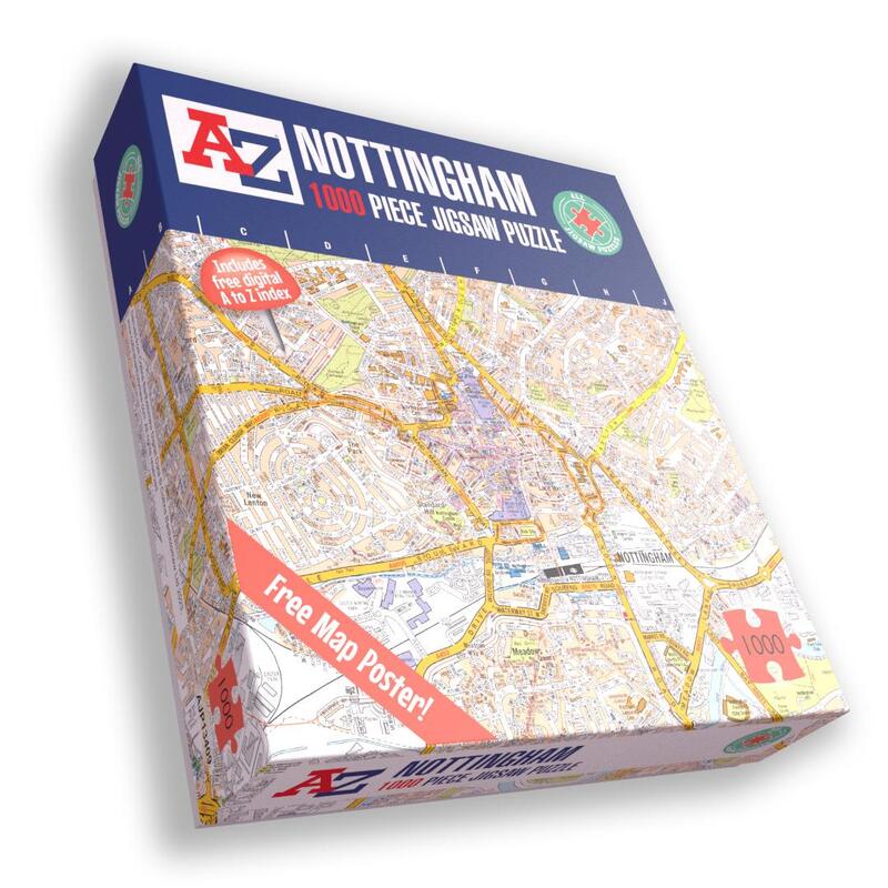 A To Z 1000 Piece Nottingham Map Jigsaw Puzzle