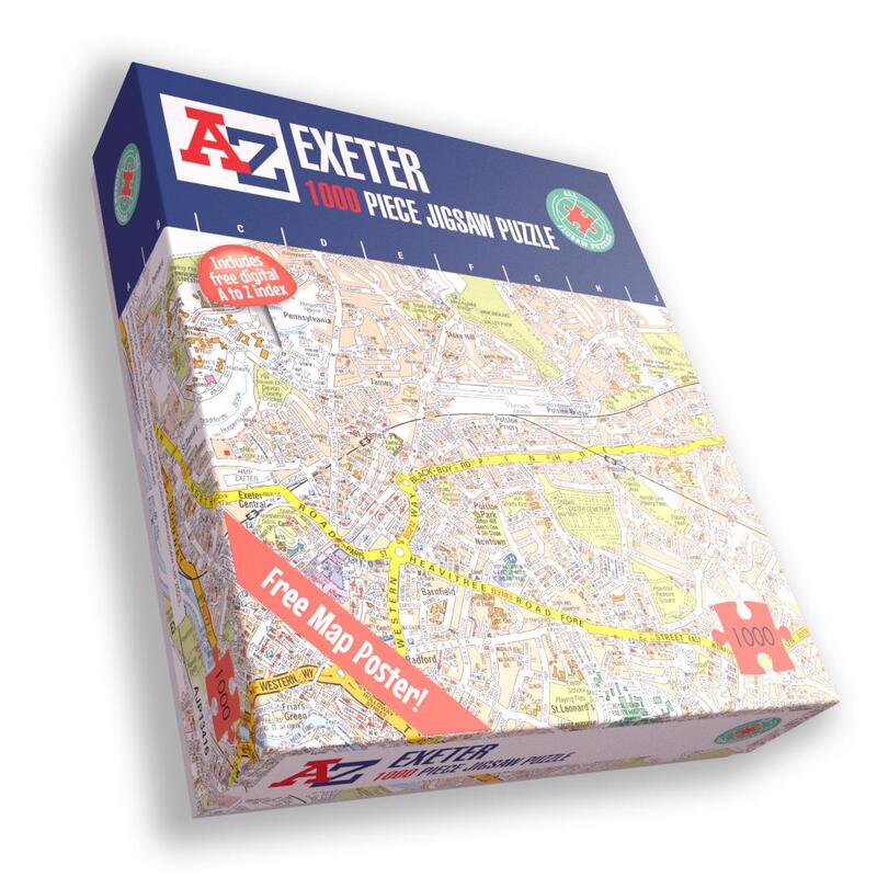 A To Z 1000 Piece Exeter Map Jigsaw Puzzle
