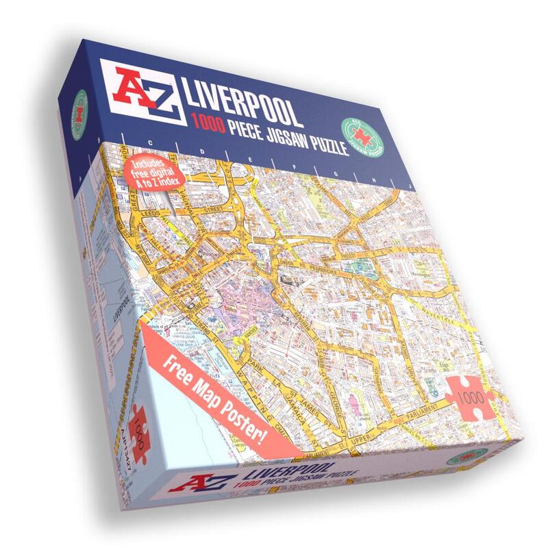 A To Z Liverpool Map 1000 Piece Jigsaw Puzzle - Detailed City Heritage