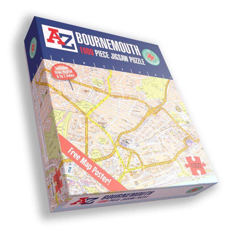 A To Z Bournemouth Map 1000 Piece Jigsaw Puzzle