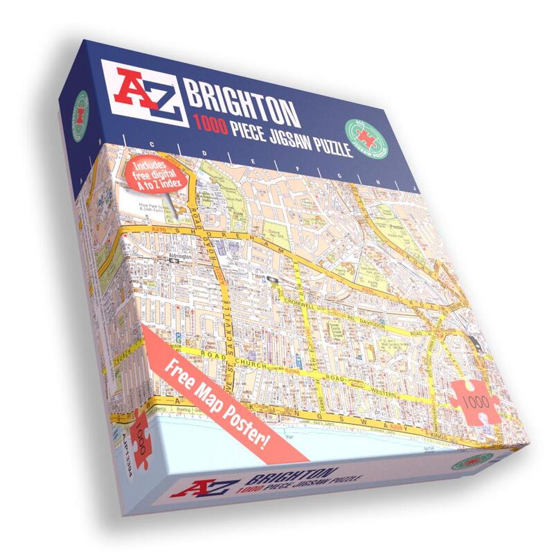 A To Z Brighton Map 1000 Piece Jigsaw Puzzle - Adults & Families