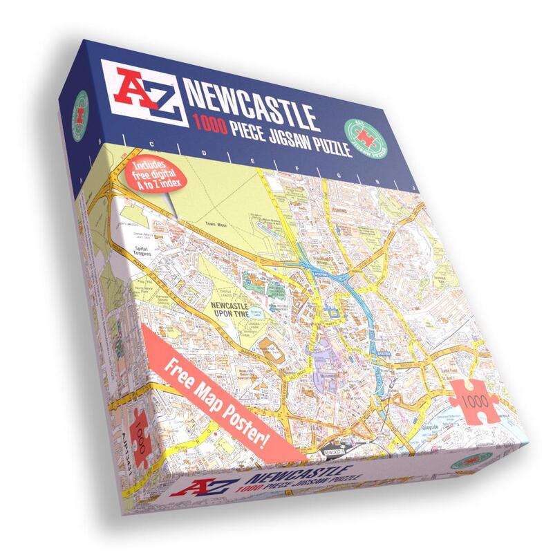 A To Z 1000 Piece Jigsaw Puzzle - Detailed Newcastle Map