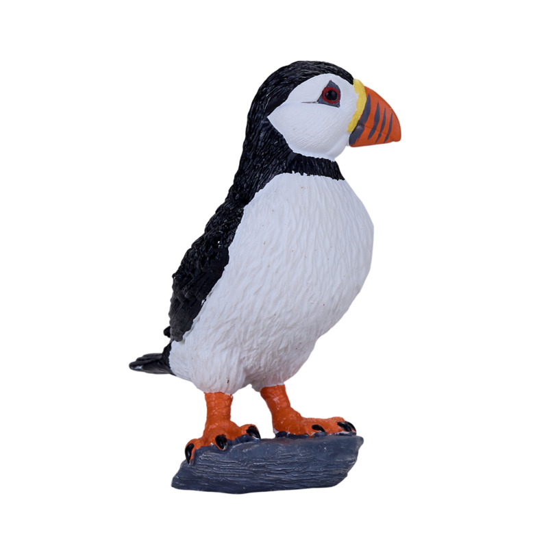 Mojo Fun Hand-painted Atlantic Puffin Bird Figurine – Realistic Wildlife Model