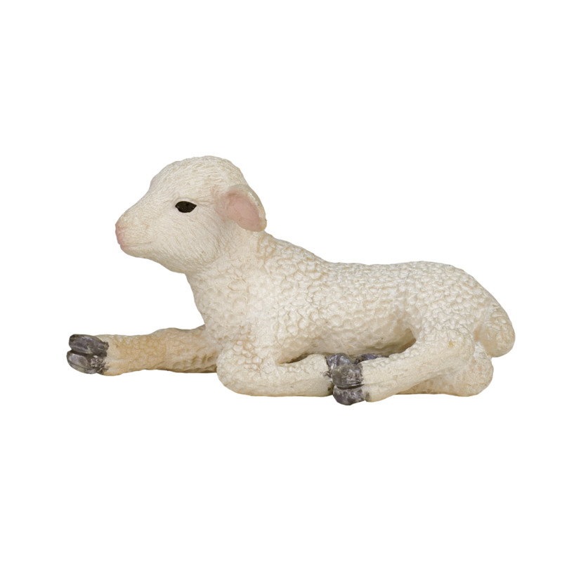 Mojofun Lifelike Lamb Lying Down Toy - Farm Animal Figurine