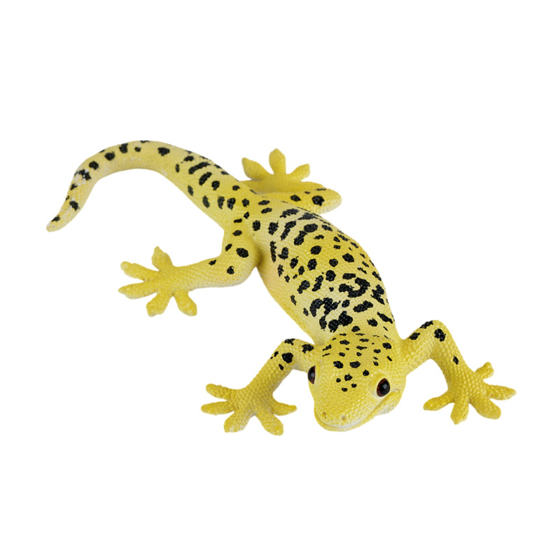 Mojo Fun Hand-painted Leopard Gecko Figurine - Realistic Polyvinyl Chloride Reptile Model