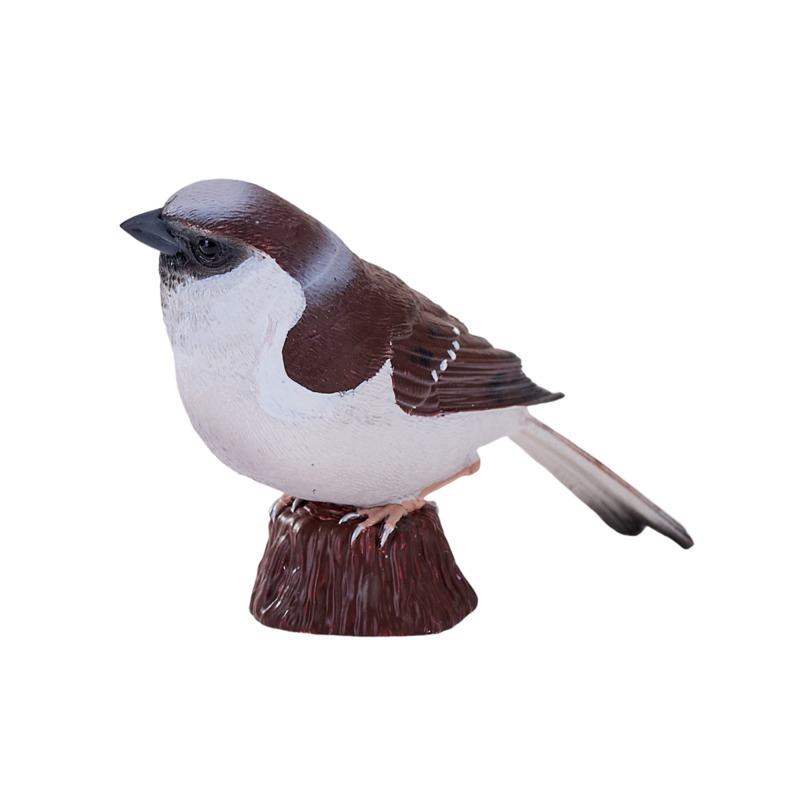 Mojo Fun Hand-painted House Sparrow Figurine - Realistic Wildlife Model