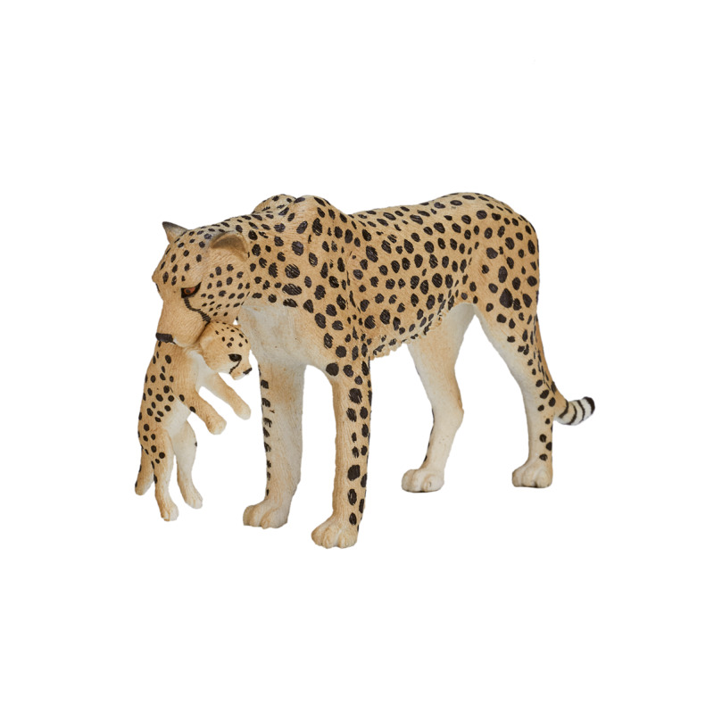 Mojofun Cheetah And Cub Figurine - Realistic African Wildlife Toy