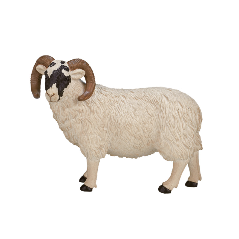 Mojofun Black-faced Sheep Ram Toy - Realistic Farm Animal Figurine