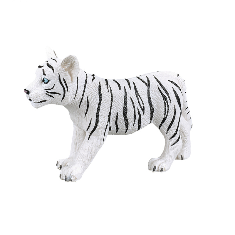 Mojofun White Tiger Cub Figurine - Realistic Big Cat Replica