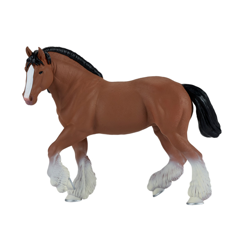 Mojo Fun Hand-painted Clydesdale Horse Figurine - Brown, Realistic Equestrian Model