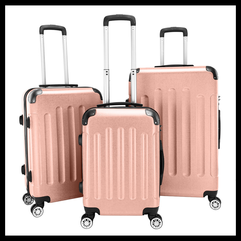 Lightweight Abs 3-piece Suitcase Set - 4 Spinner Wheels Trolley Hand Luggage