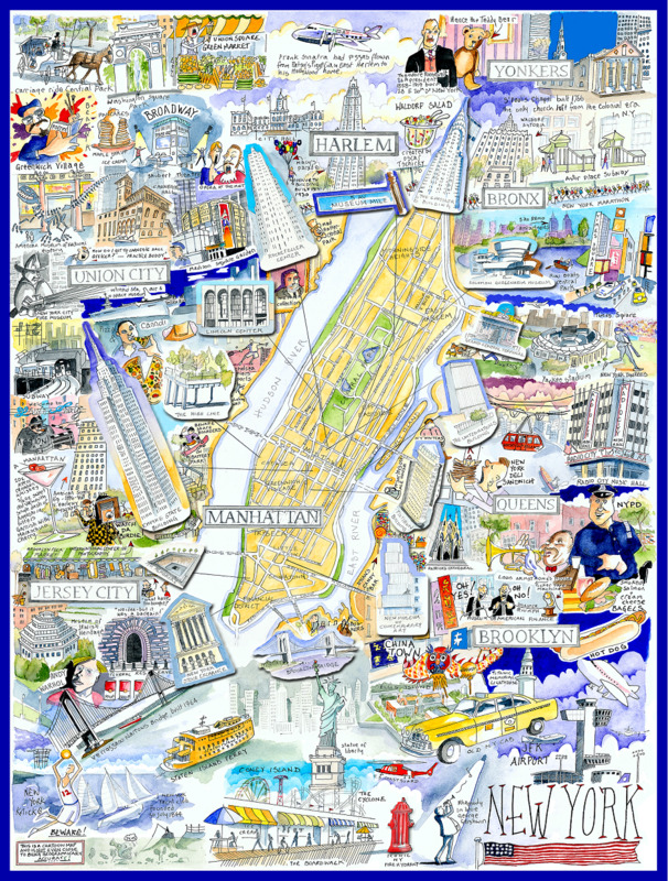 Tim Bulmer New York City Map 1000 Piece Jigsaw Puzzle
