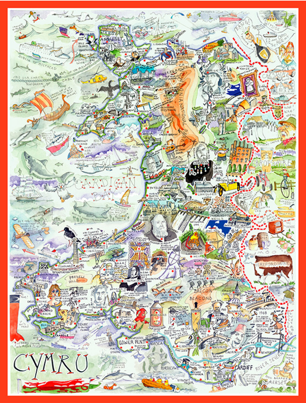 Tim Bulmer 1000 Piece Map Of Wales Jigsaw Puzzle