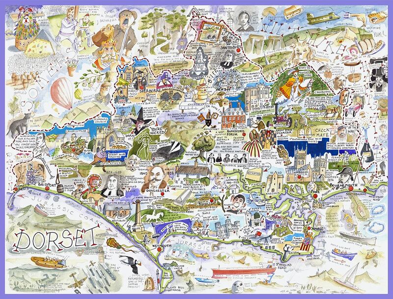 Tim Bulmer Map Of Dorset 1000 Piece Jigsaw Puzzle