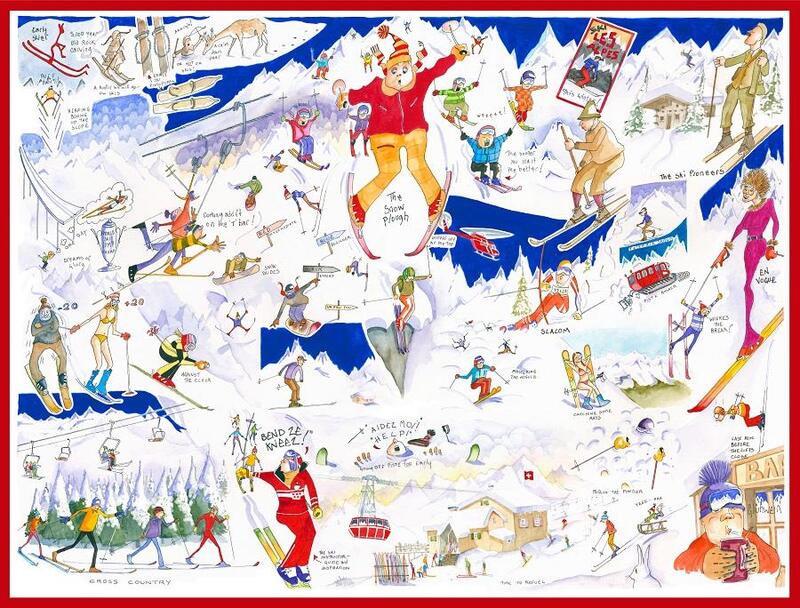 Tim Bulmer 1000 Piece Jigsaw Puzzle - Skiing Scene