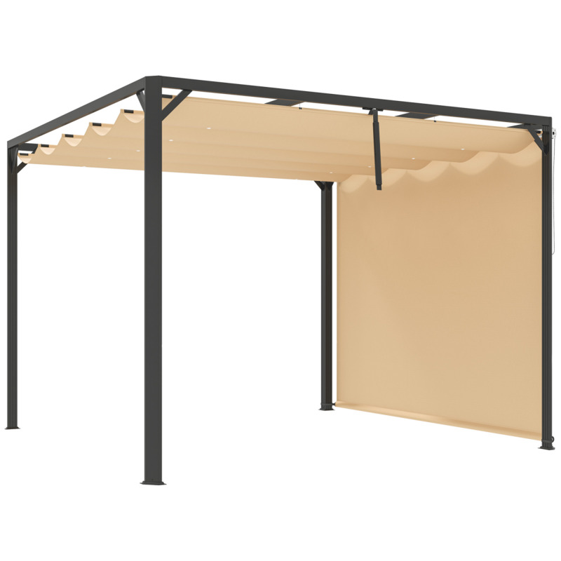 Outsunny Aluminium Retractable Roof Pergola - 3m X 3m