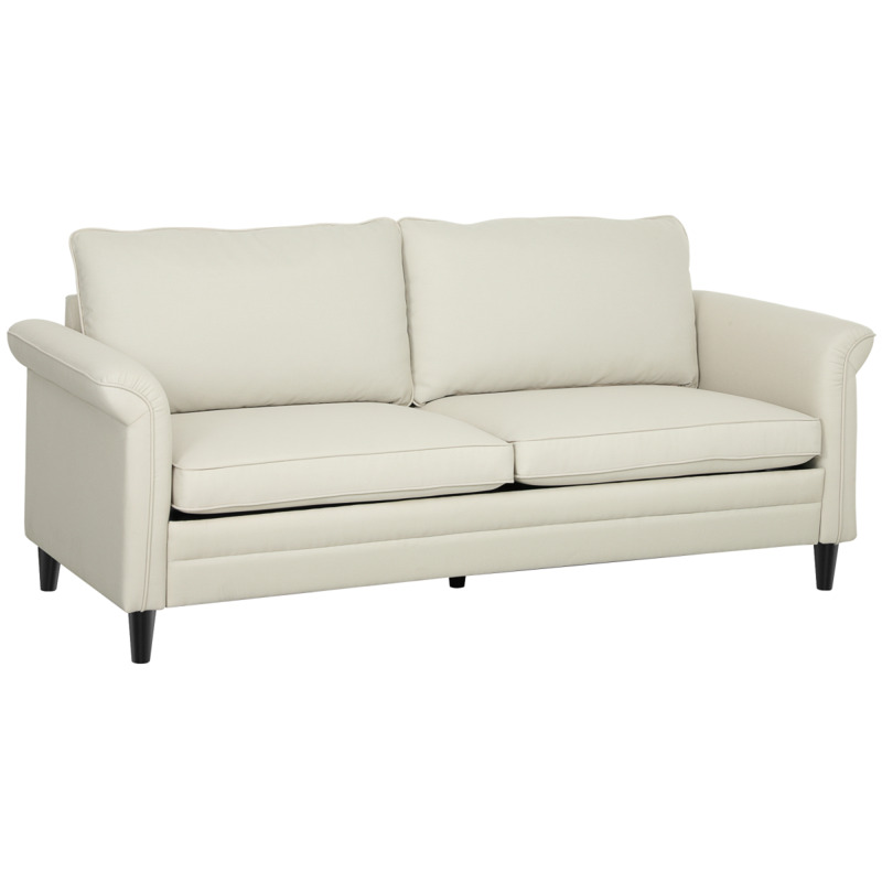 Homcom Linen-feel Fabric 3 Seater Sofa - 50cm Deep Seating