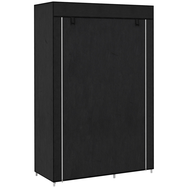 Homcom Fabric Wardrobe With Hanging Rail 6 Shelves - Powder-coated Steel Frame 45kg Load Capacity