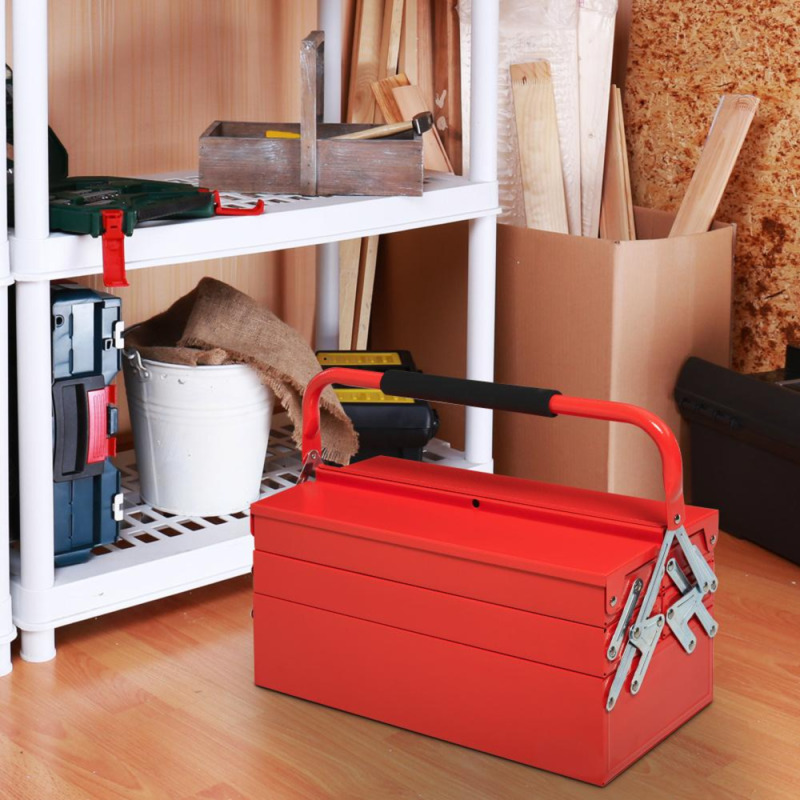 Heavy Duty Tool Box - Portable Metal Storage Case With Handle