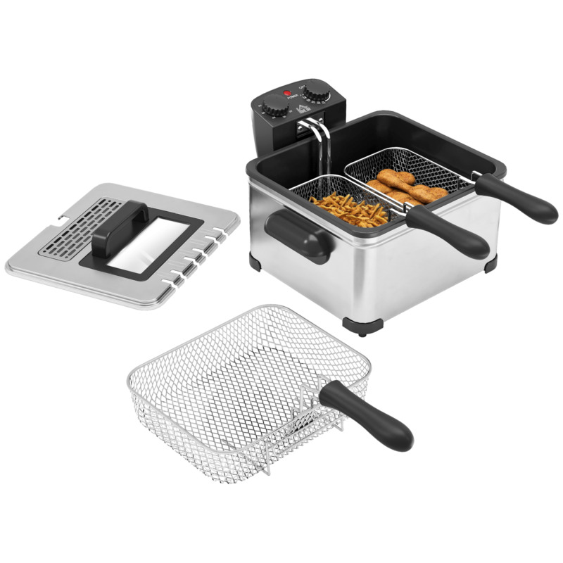 Homcom 5l Deep Fryer - 2000w With Viewing Window & Removable Basket