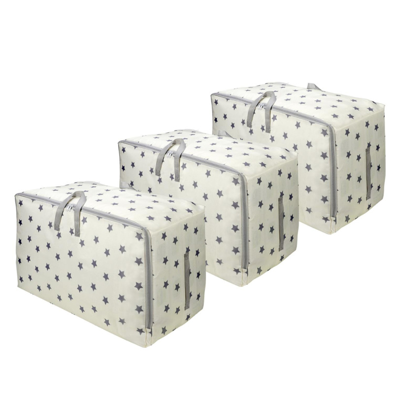 Vinsani Cream Star Storage Bags Set Of 3 - Generous Capacity