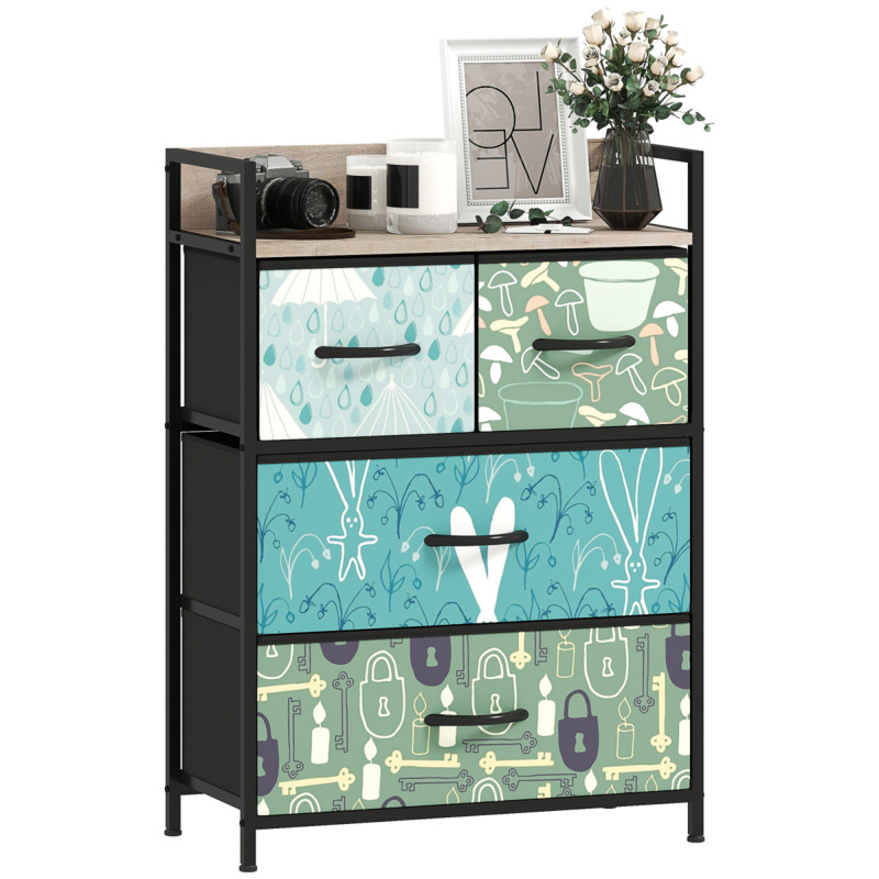 Homcom Fabric Chest Of Drawers With Open Shelf - 4 5 6 7 Or 8 Drawers